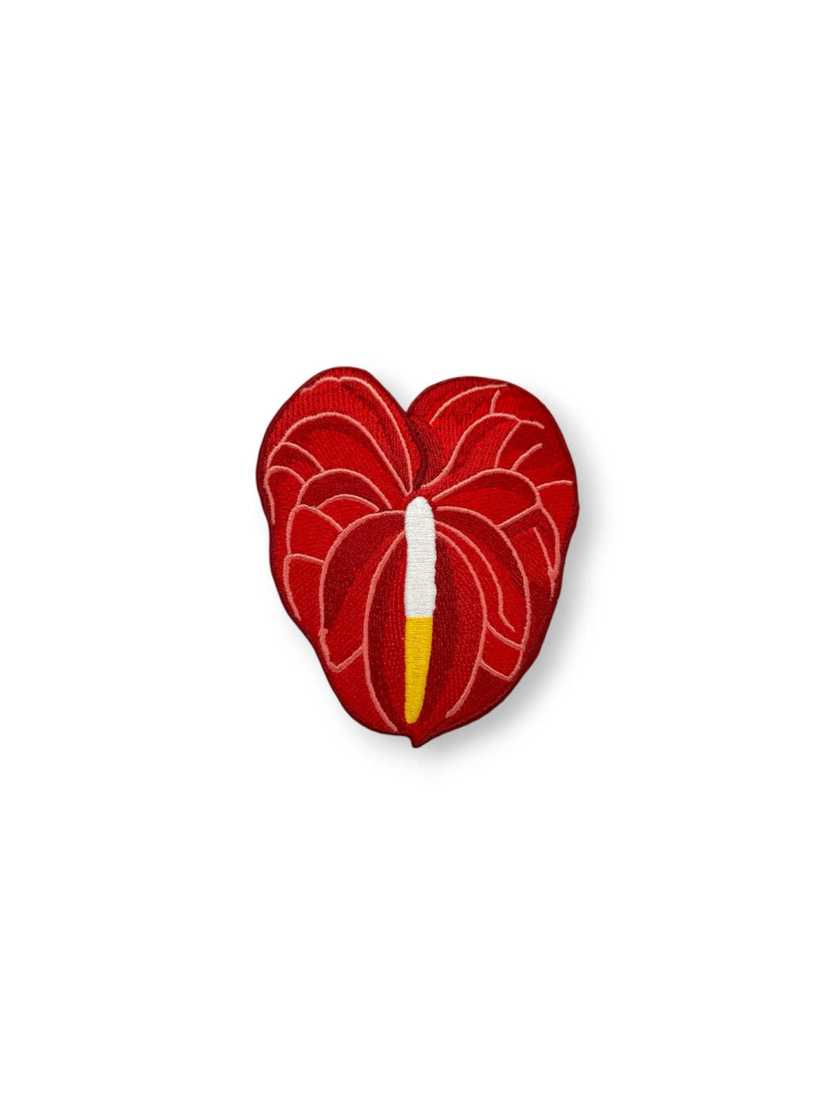 RED ANTHURIUM IRON-ON PATCH