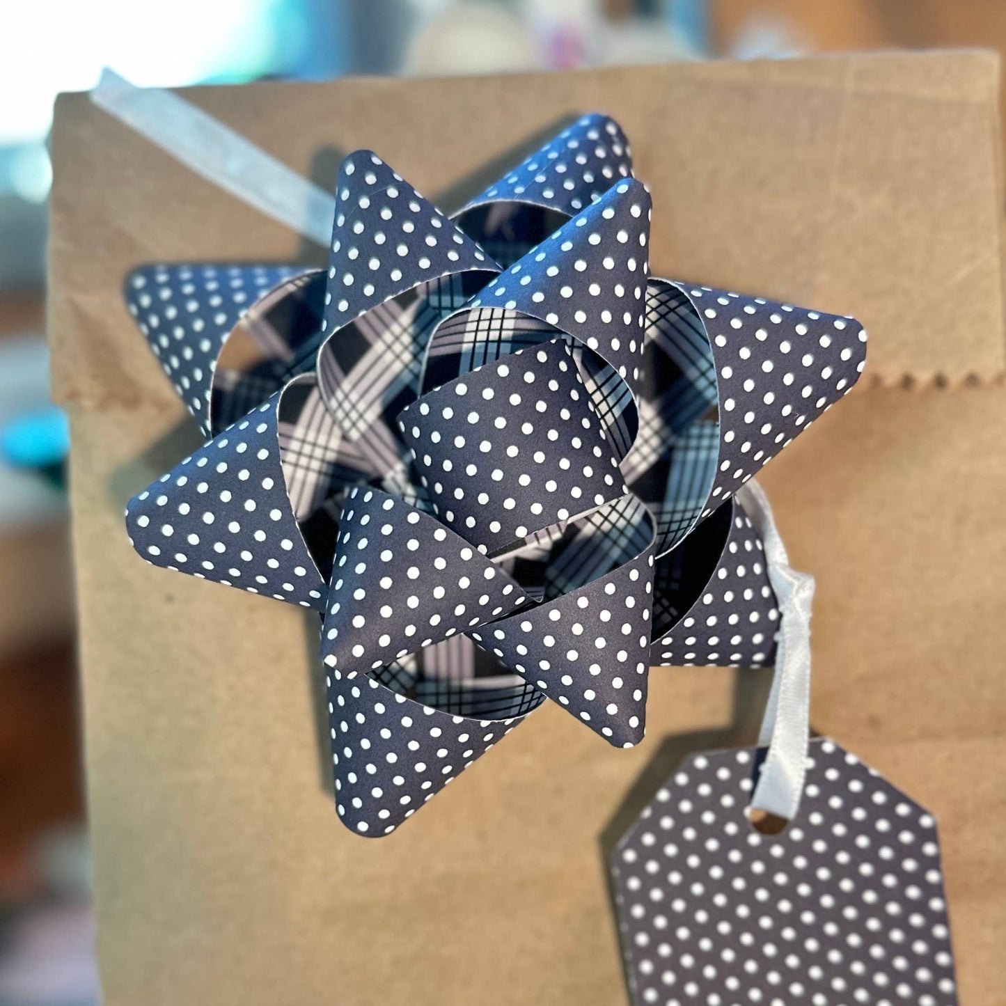 Handmade Paper Bows - Palaka or Polka Dots - Large