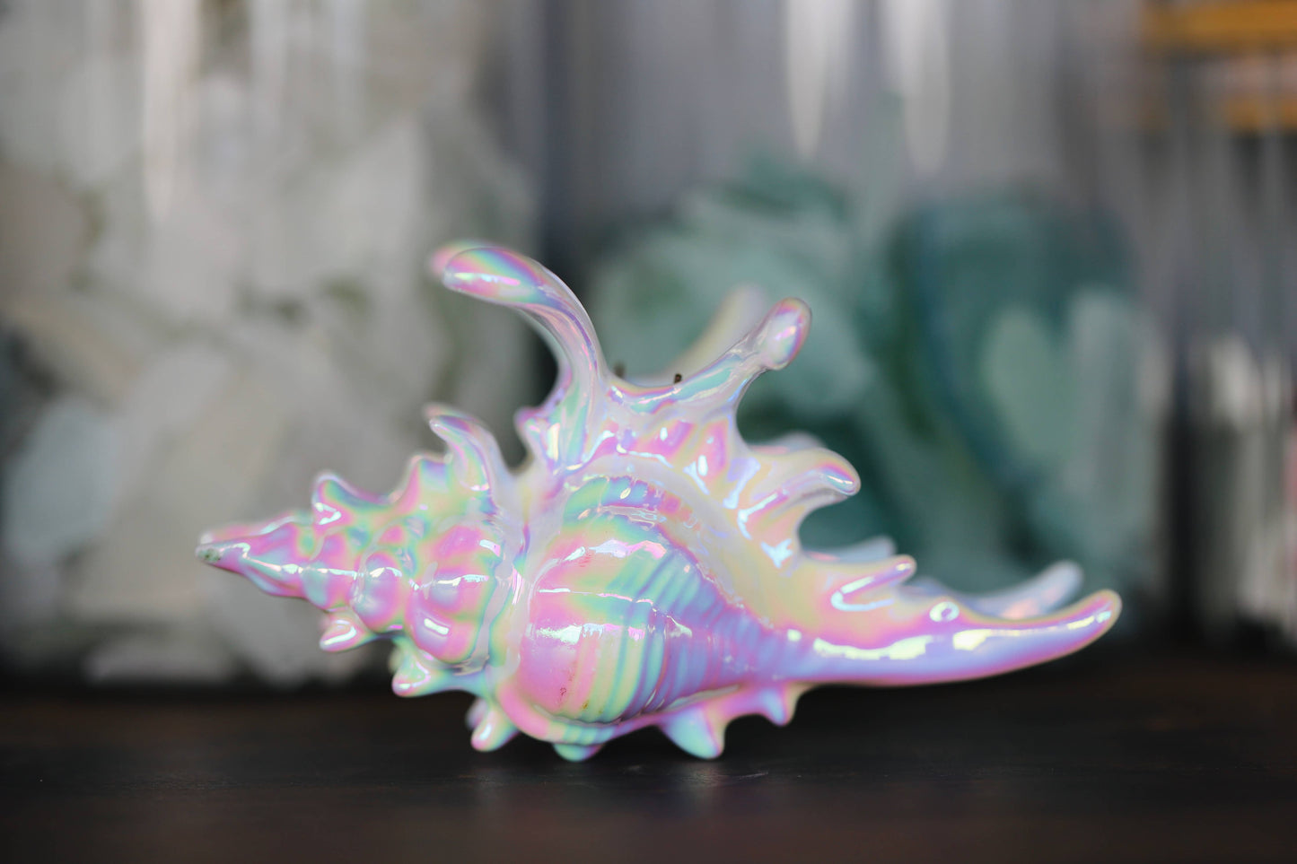 Pearlescent shell hair clip