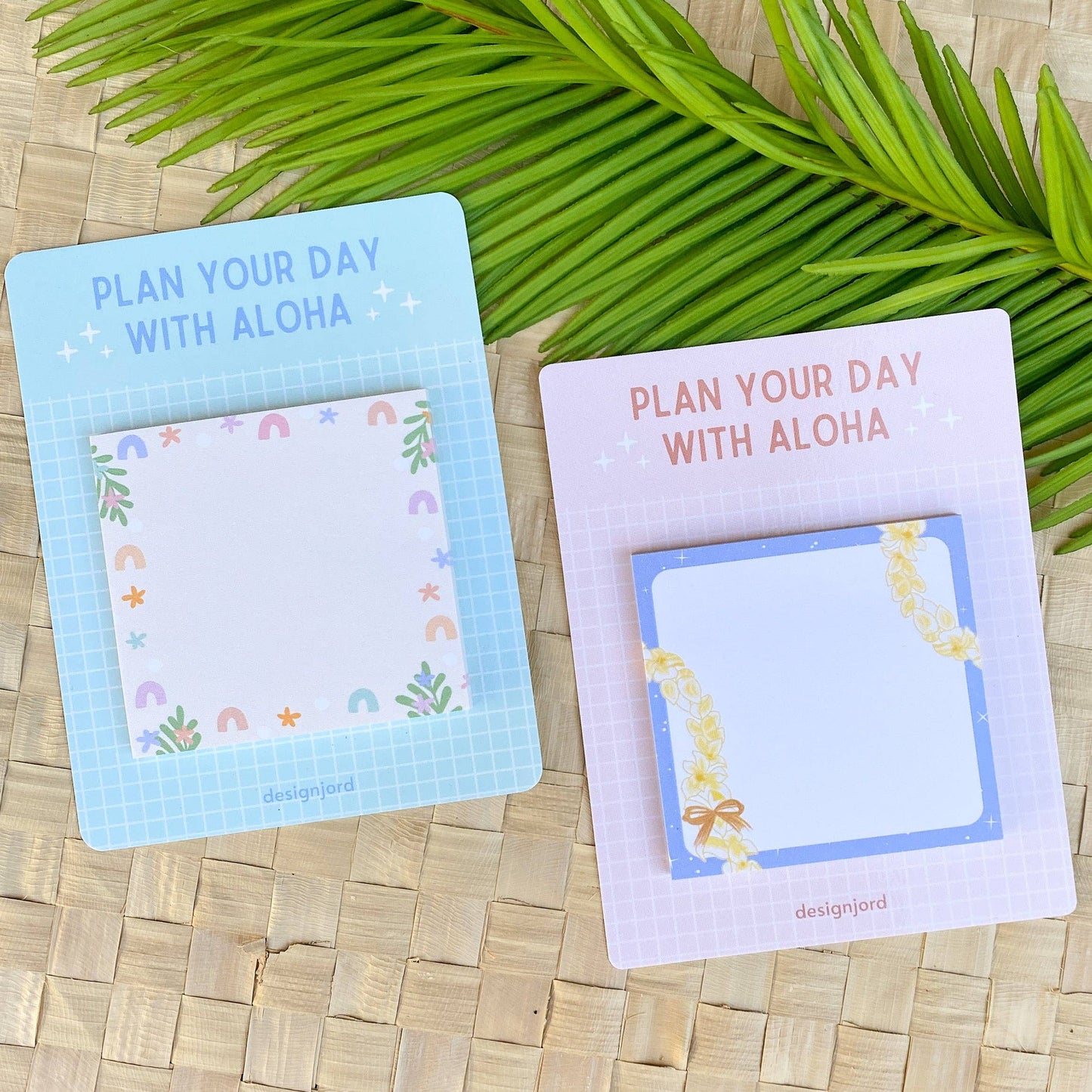 Blue Plumeria Lei Sticky Notes