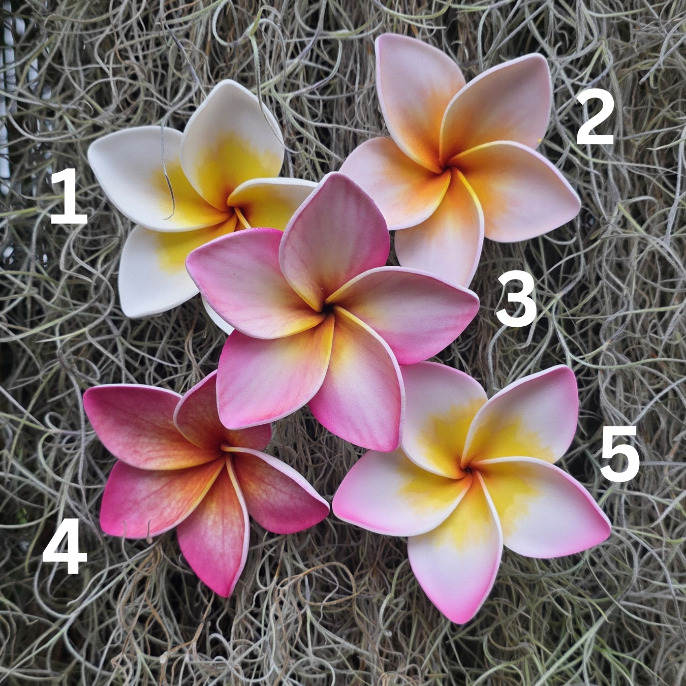 Large Plumeria Foam Flower Hair Pick, Single Flower