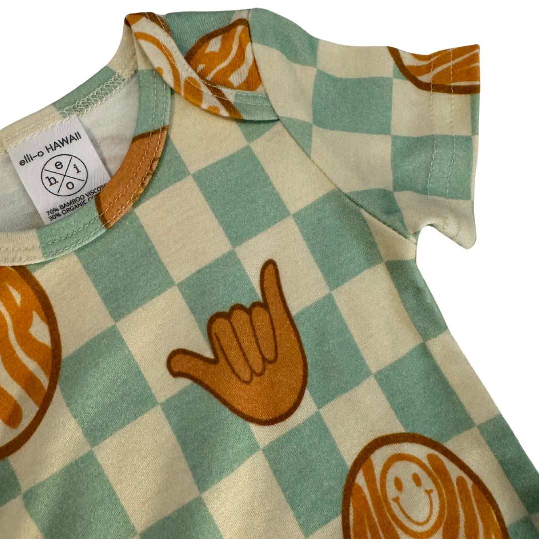 Classic Onesie - Checkered Mint Aloha