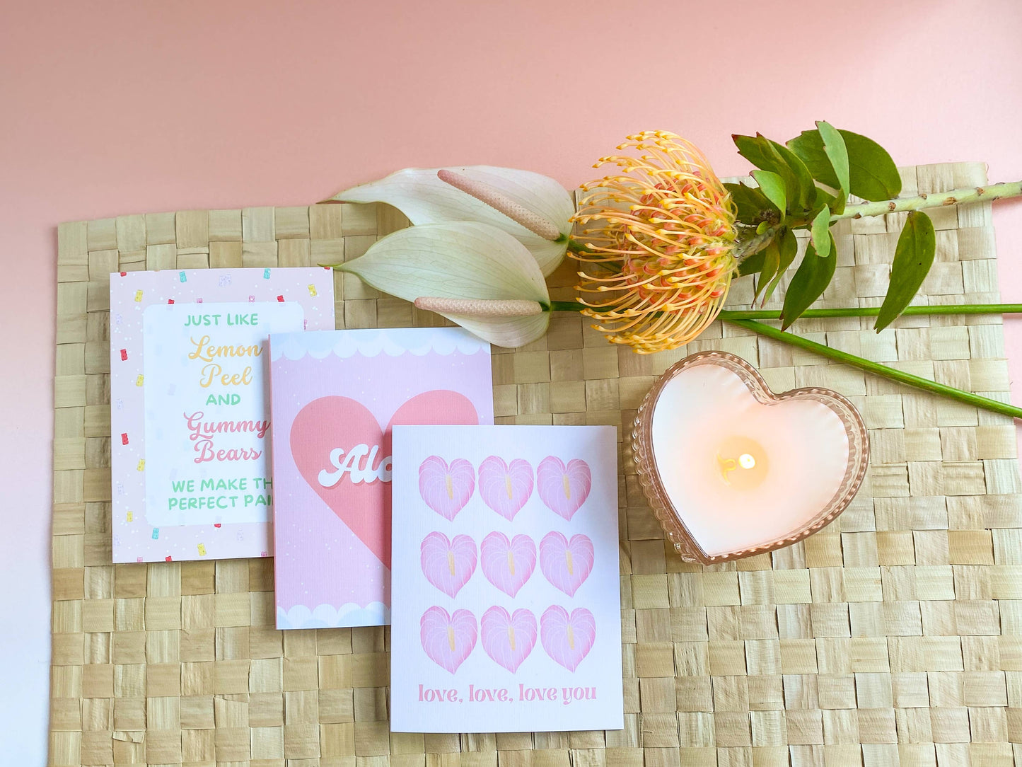 Pink Anthurium Love You - Greeting Card