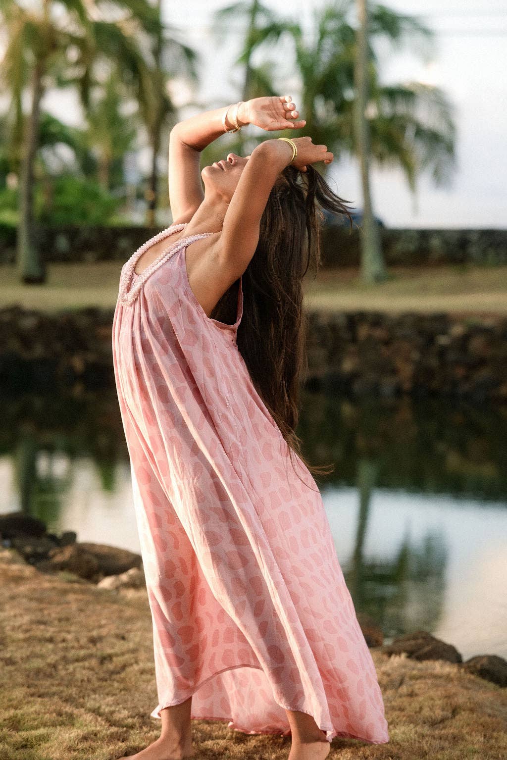 Tina Maxi Dress Print - Hebrew Rose