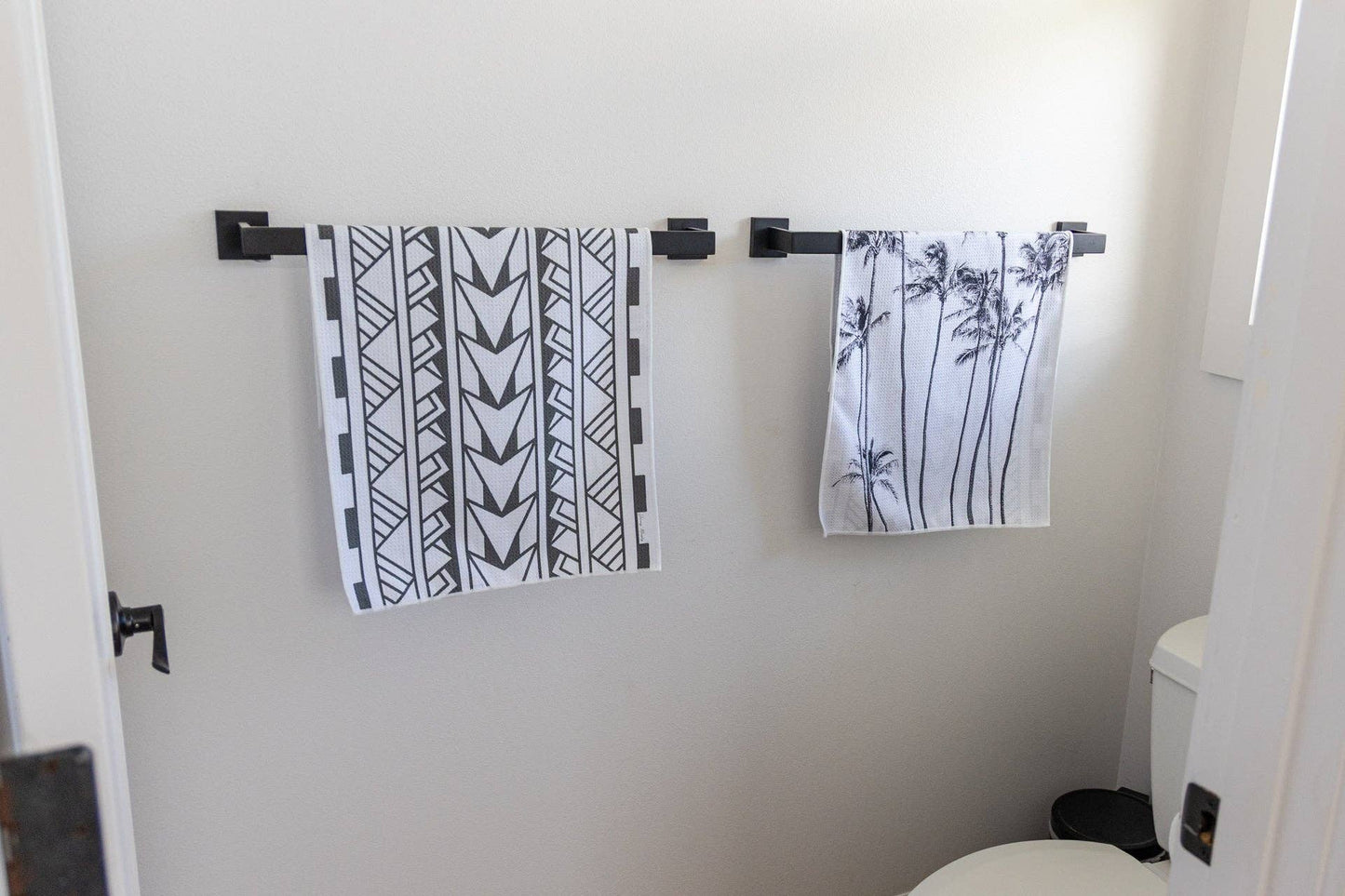 Black & White Palms & Tribal Tea Towel
