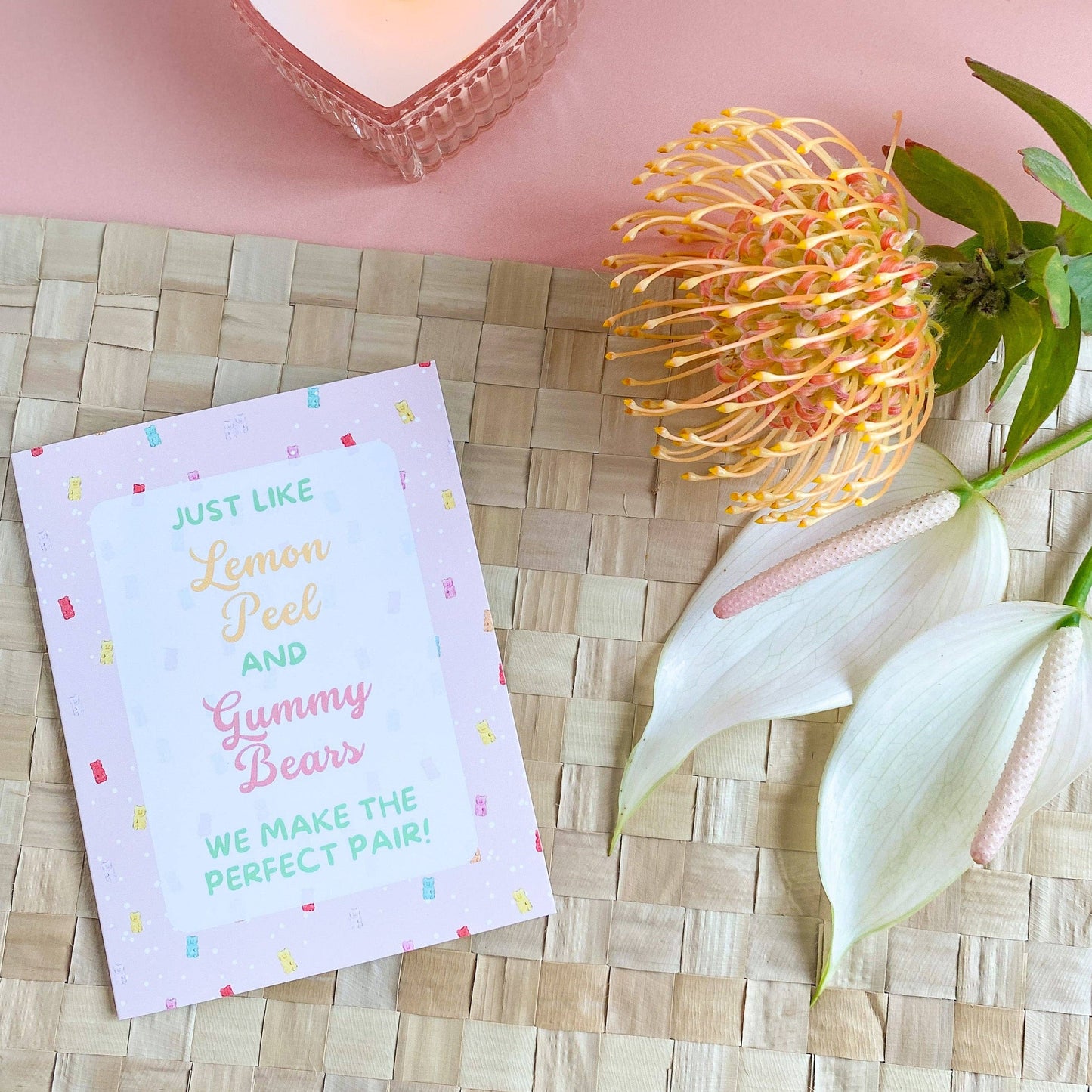 Lemon Peel Gummy Bears - Greeting Card