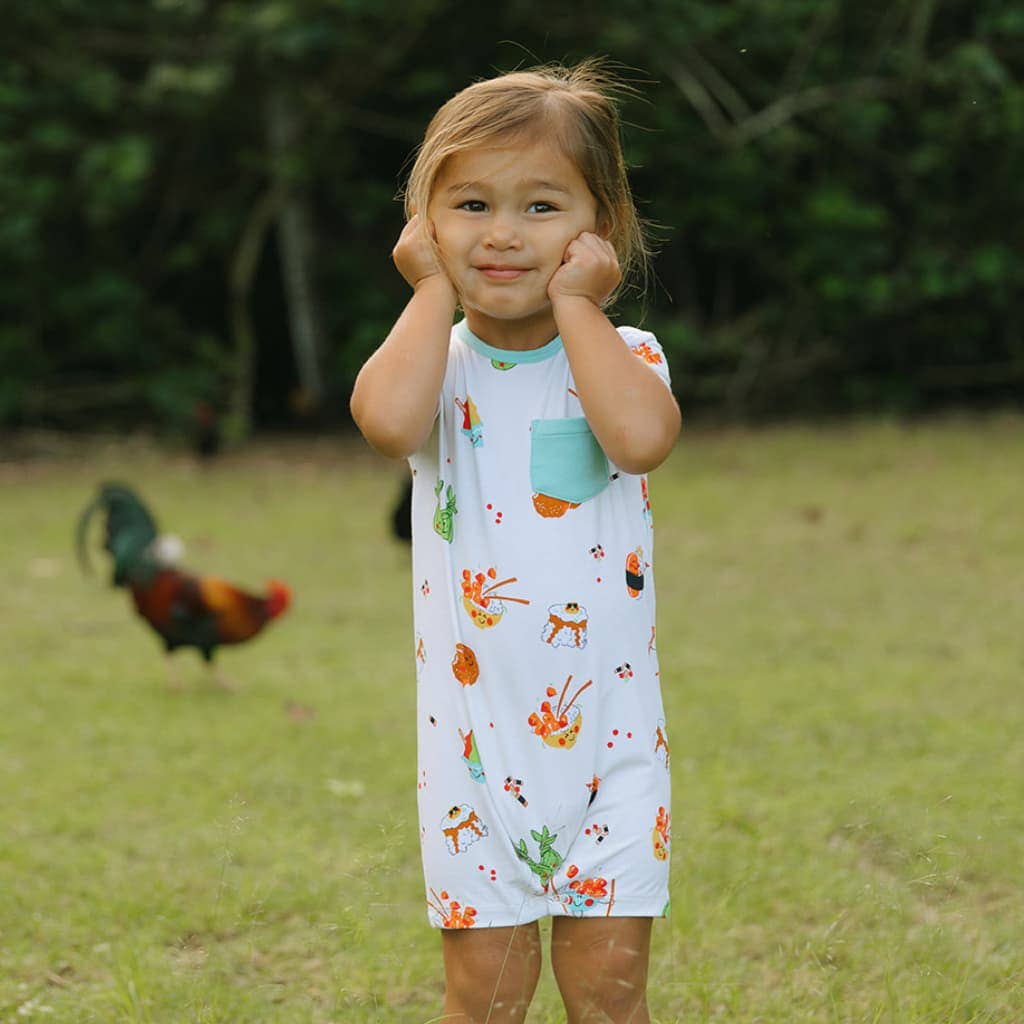 Island Mixed Plate Shortie Bamboo Romper