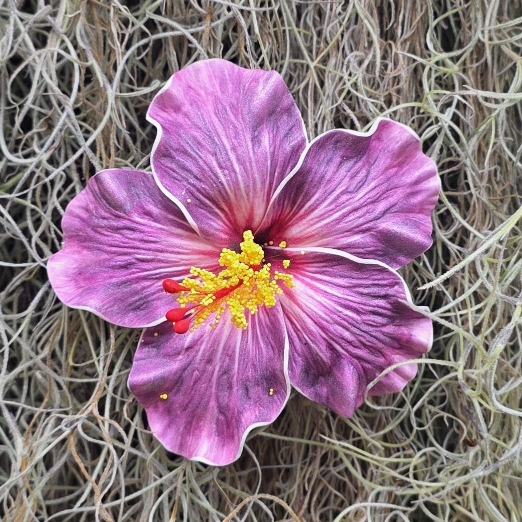 Medium Hibiscus Foam Flower Hair Pick, Single Flower