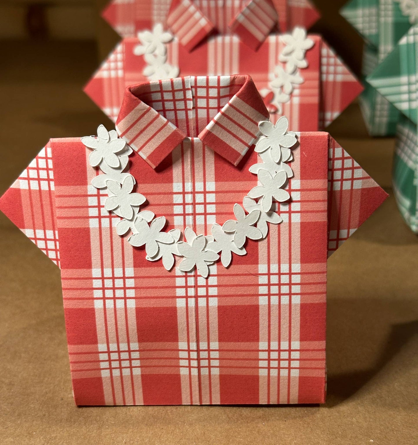 Handmade Origami Aloha Shirt Treat Gift  Boxes - Palaka