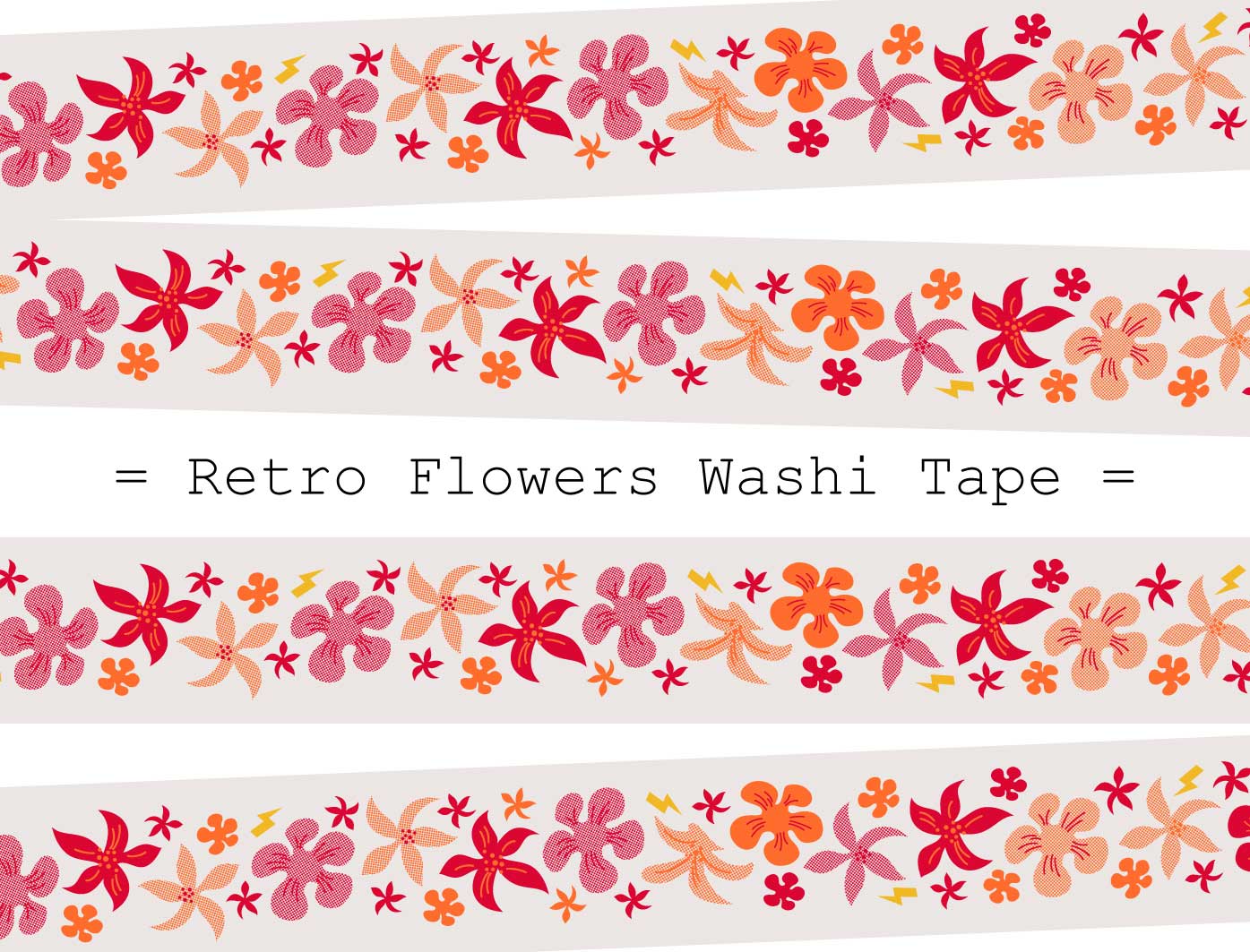 Retro Flowers Washi Tape