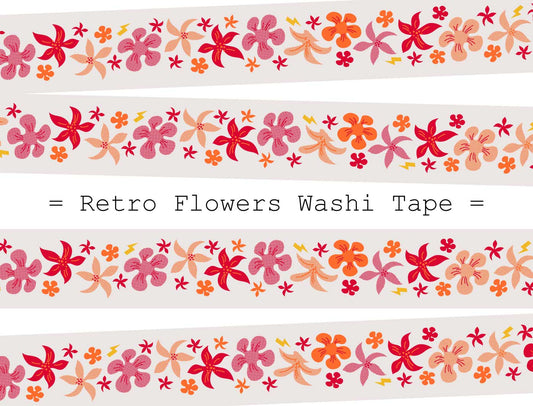 Retro Flowers Washi Tape