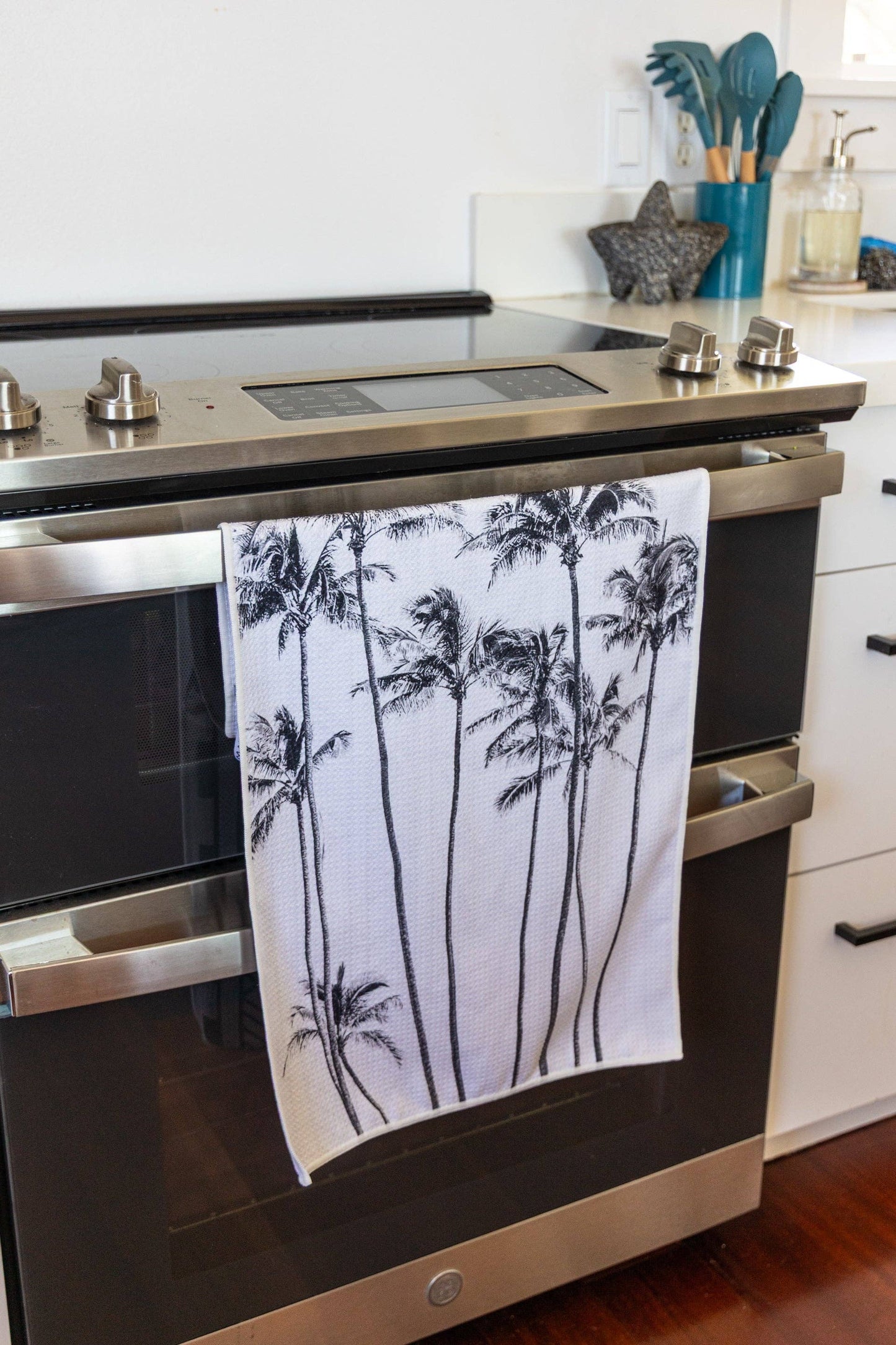 Black & White Palms & Tribal Tea Towel