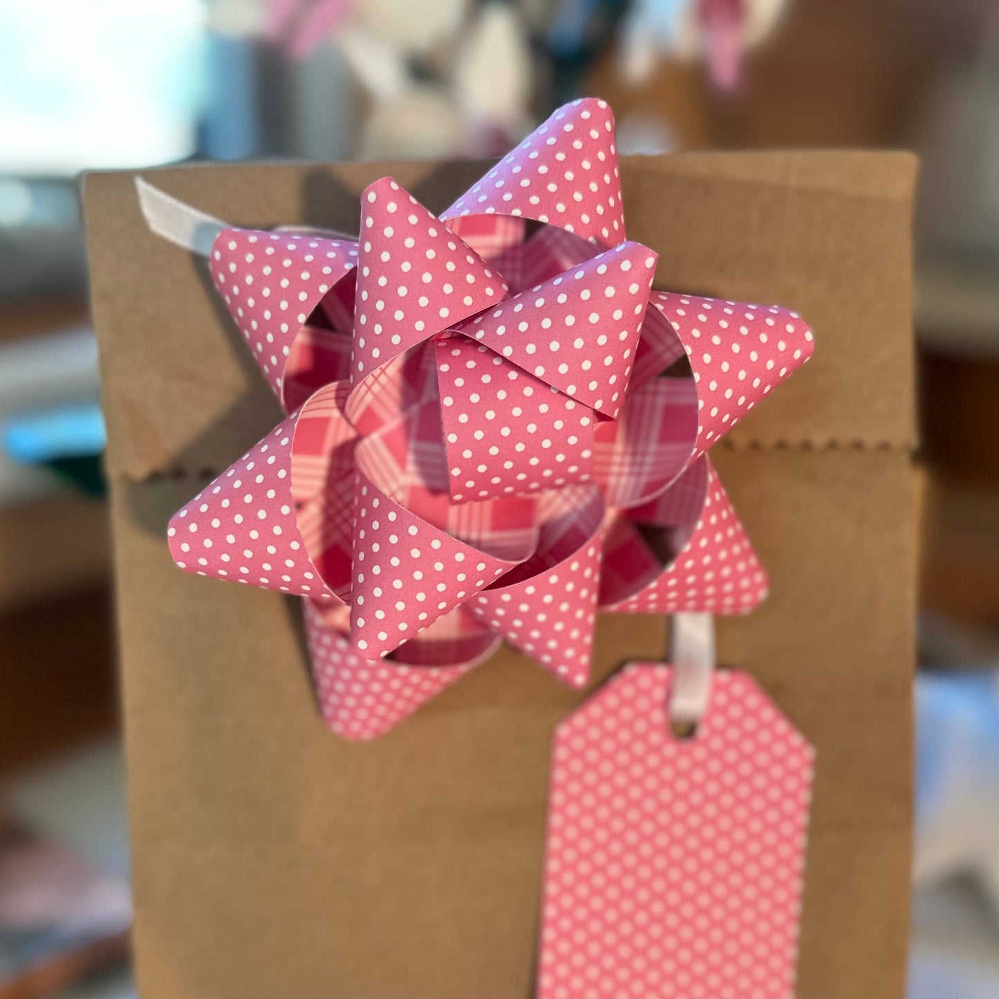 Handmade Paper Bows - Palaka or Polka Dots - Large