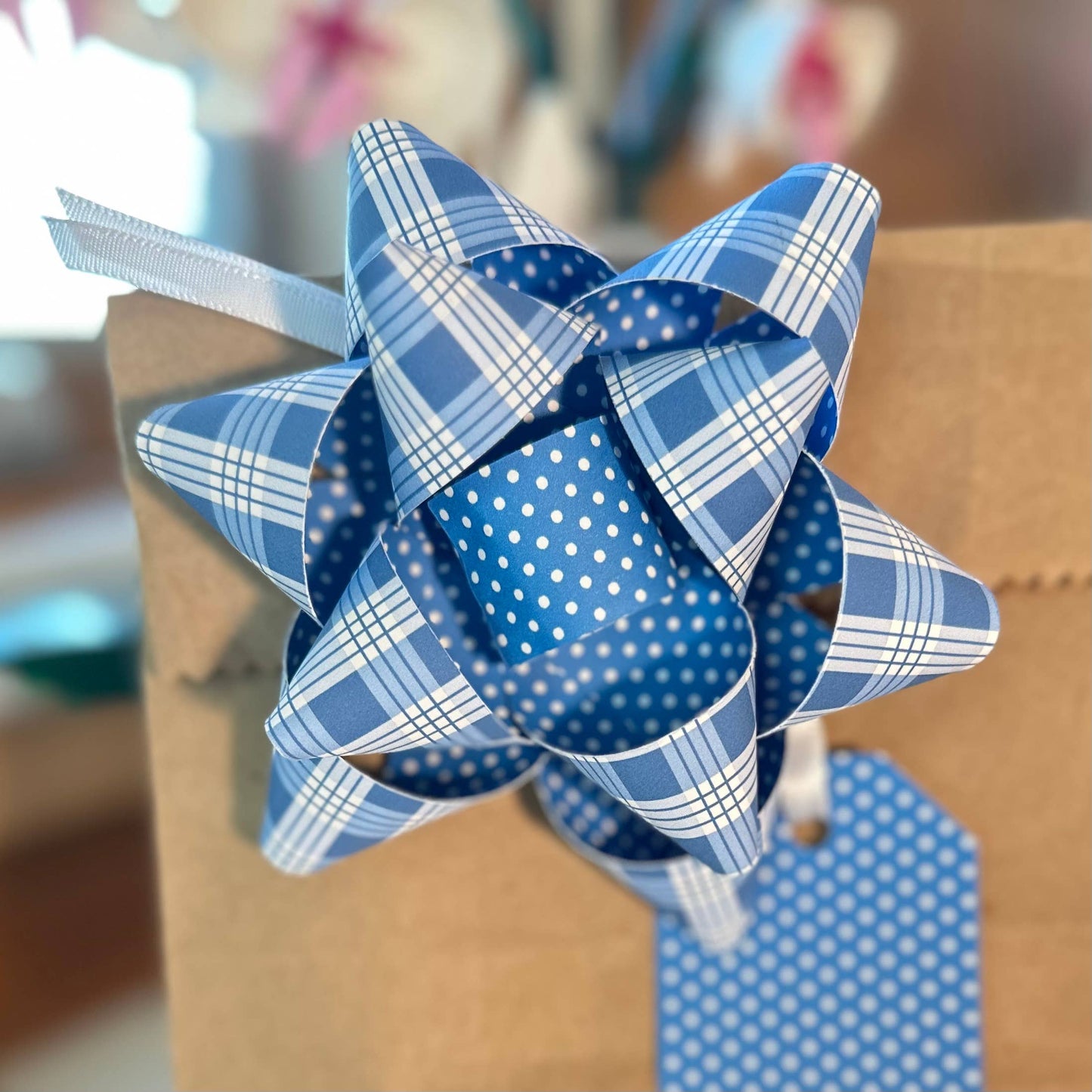Handmade Paper Bows - Palaka or Polka Dots - Large