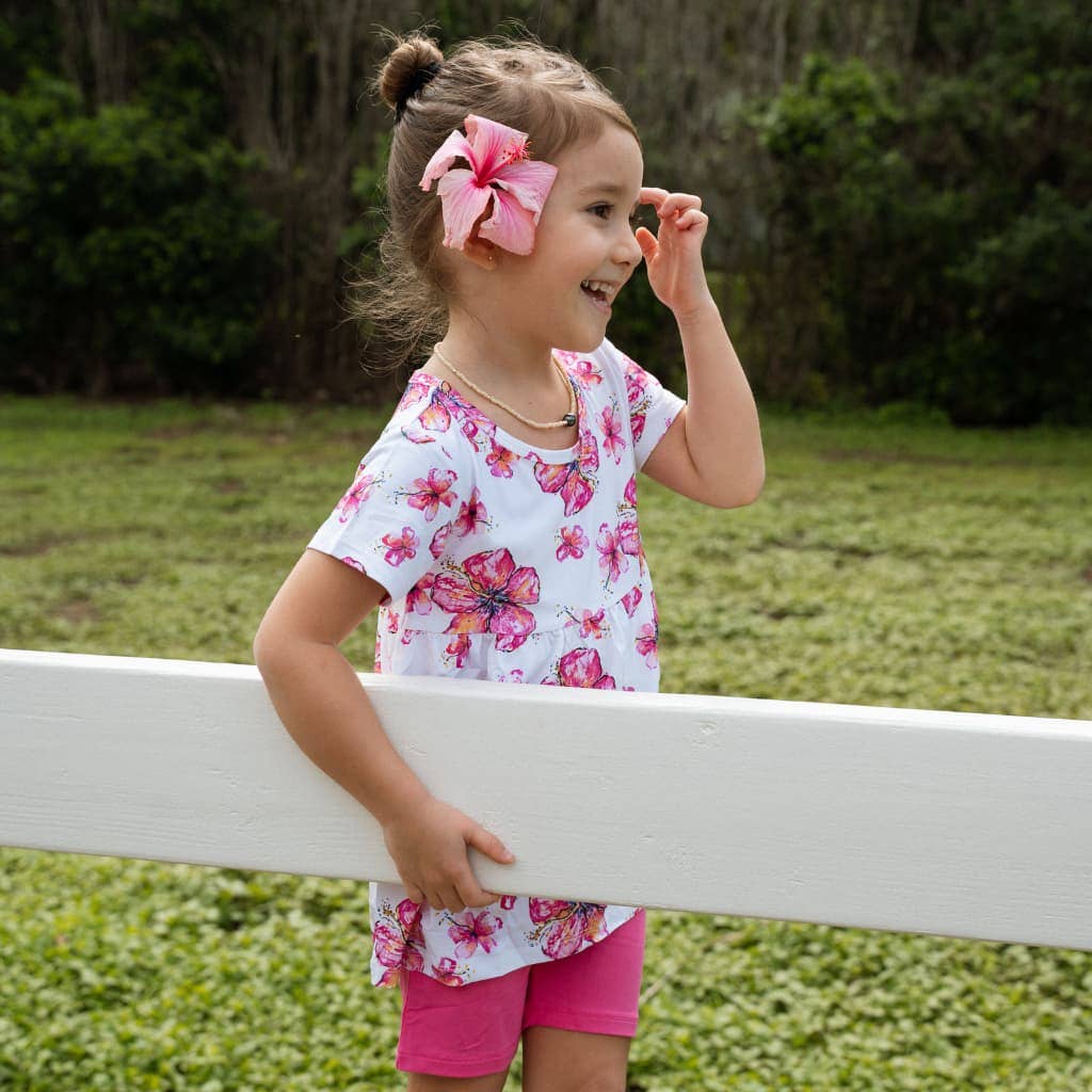 Hibiscus Kiss Short Sleeve Top and Short Set