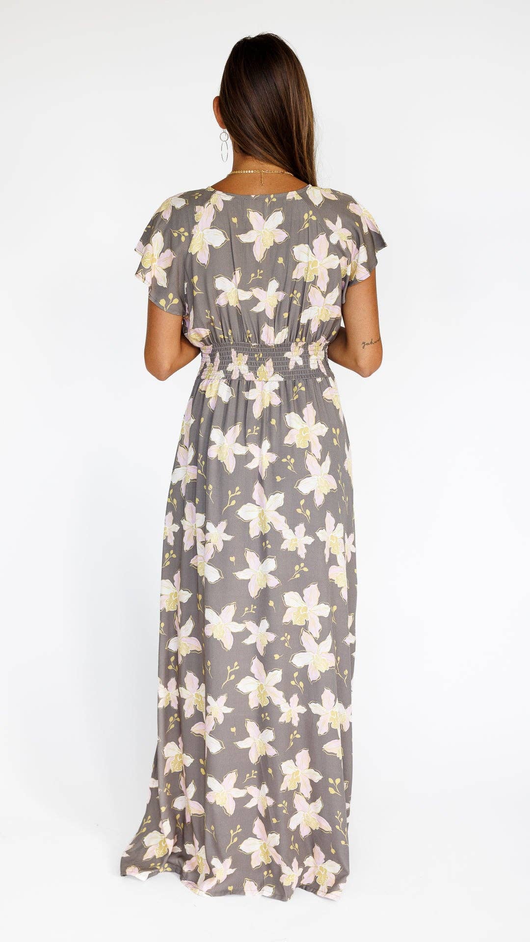 Orchid Blooms / Moana Maxi Dress / Coconut Husk