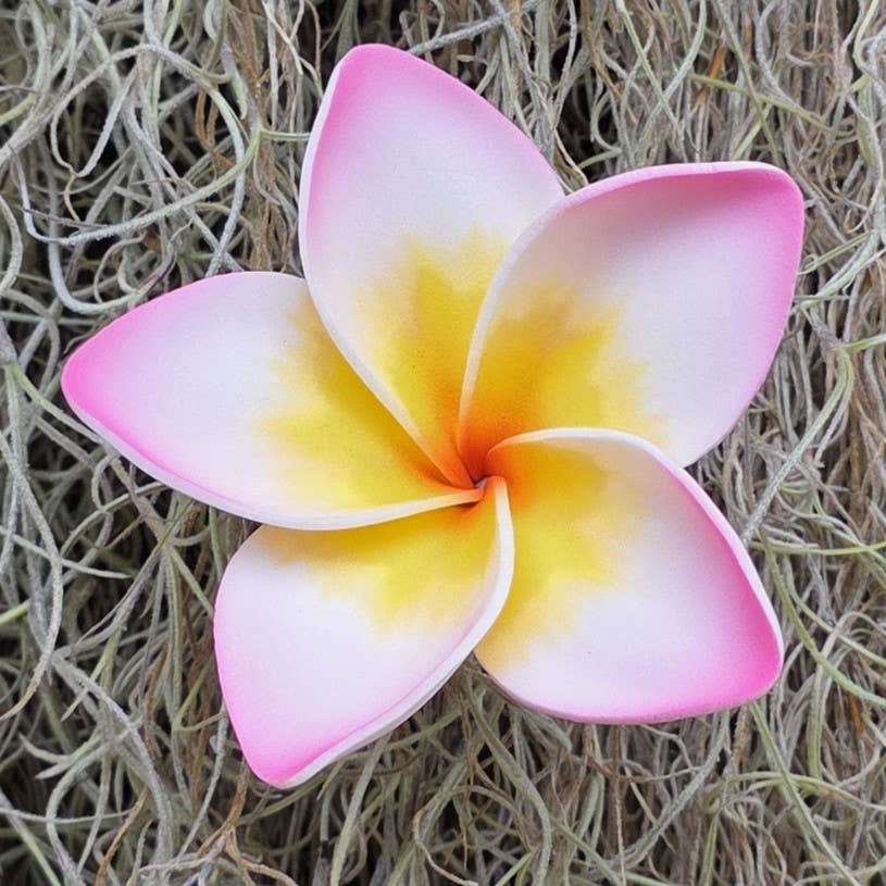 Large  Plumeria Foam Flower Hair Pick, Single Flower