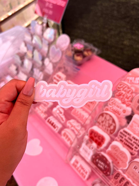 Babygirl Holographic Sticker, 4.25x1.5"