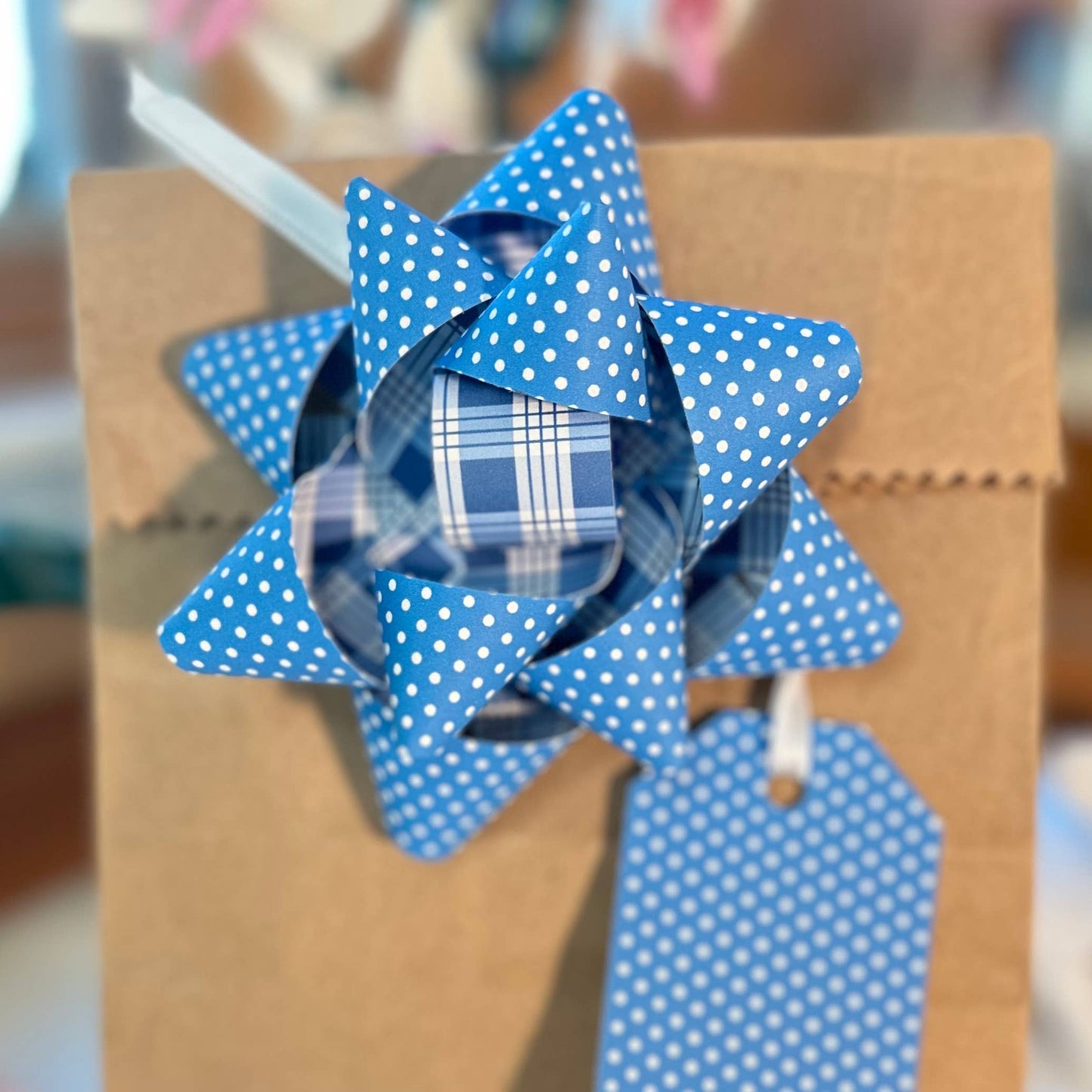Handmade Paper Bows - Palaka or Polka Dots - Large