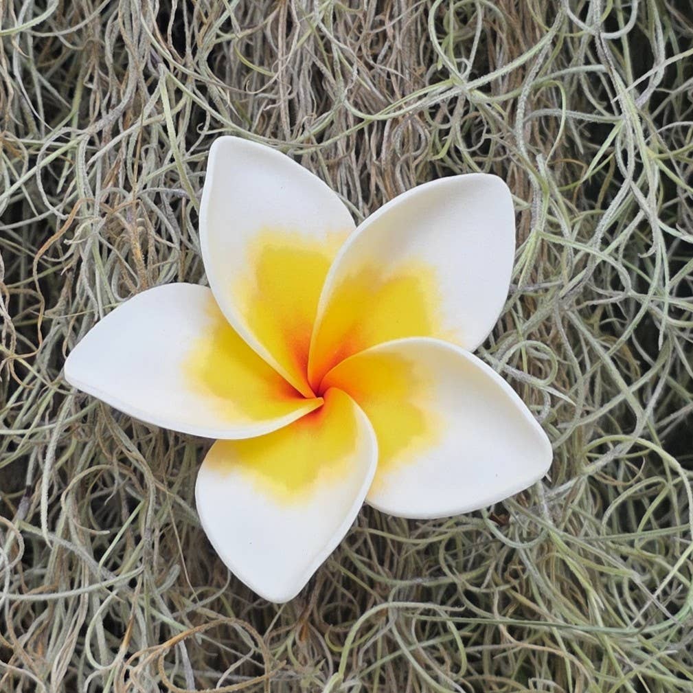 Large  Plumeria Foam Flower Hair Pick, Single Flower