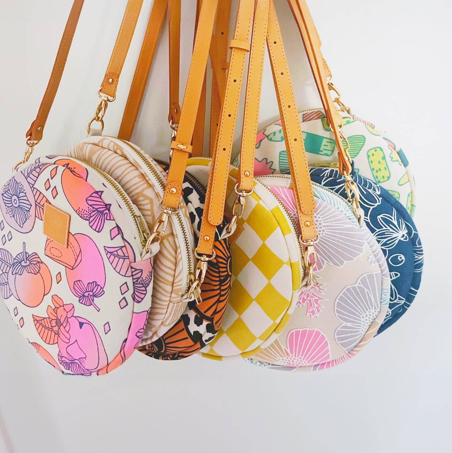 Roundie Cross Body • Crown Flower • Sand over Orchid
