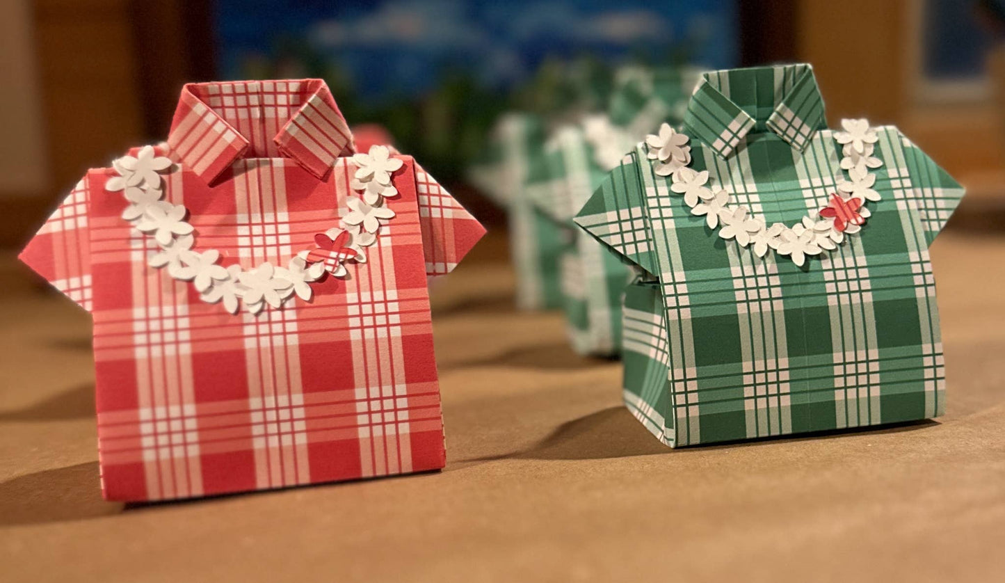 Handmade Origami Aloha Shirt Treat Gift  Boxes - Palaka