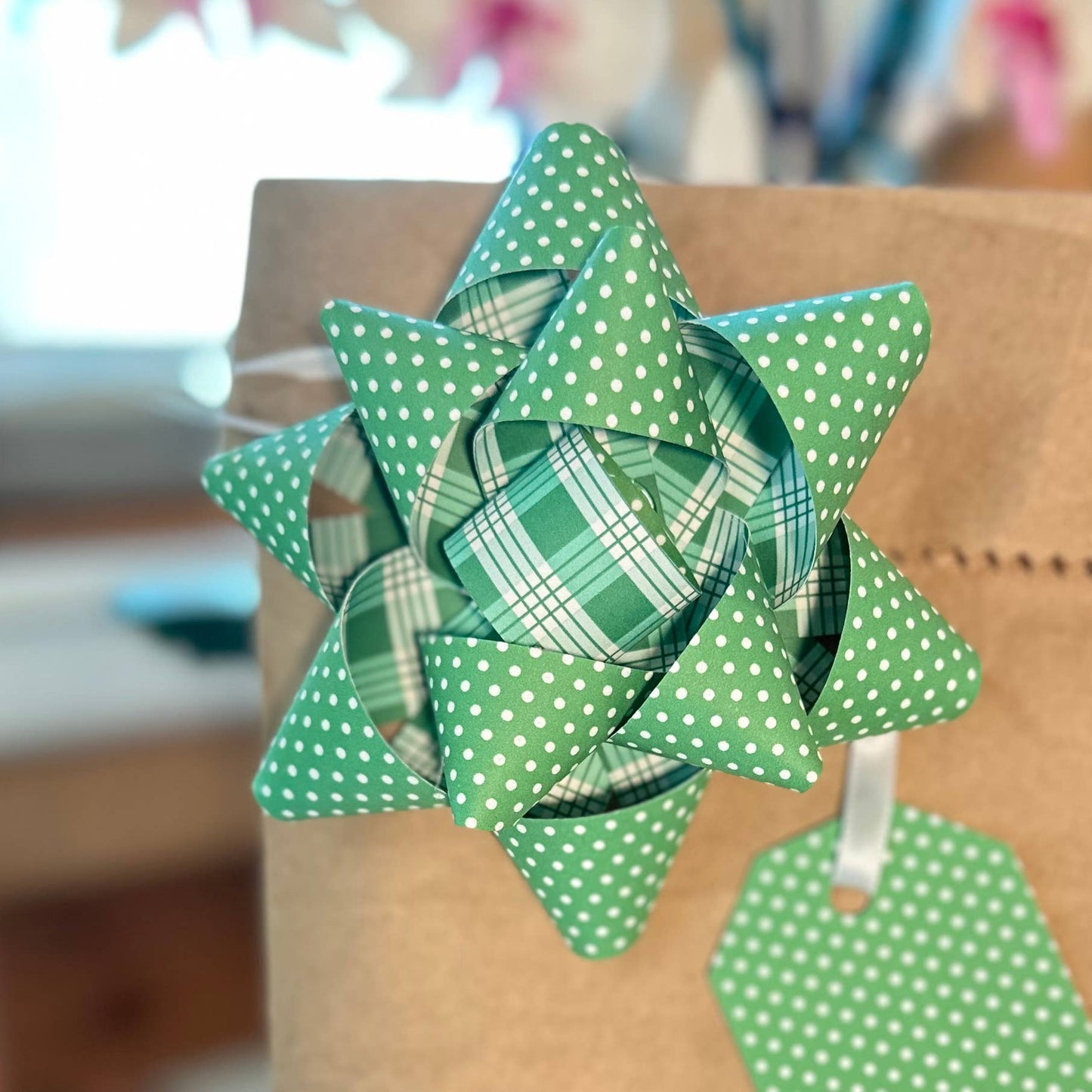 Handmade Paper Bows - Palaka or Polka Dots - Large