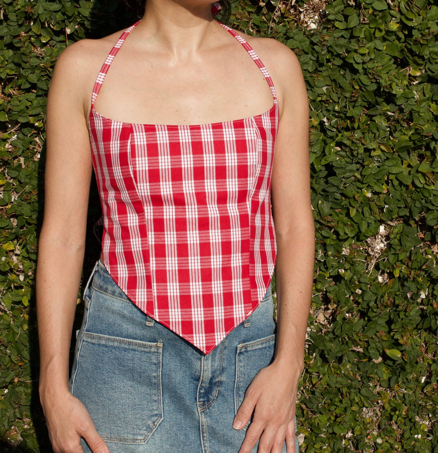 Palaka Bandana Halter Top - Scarf Tie Back