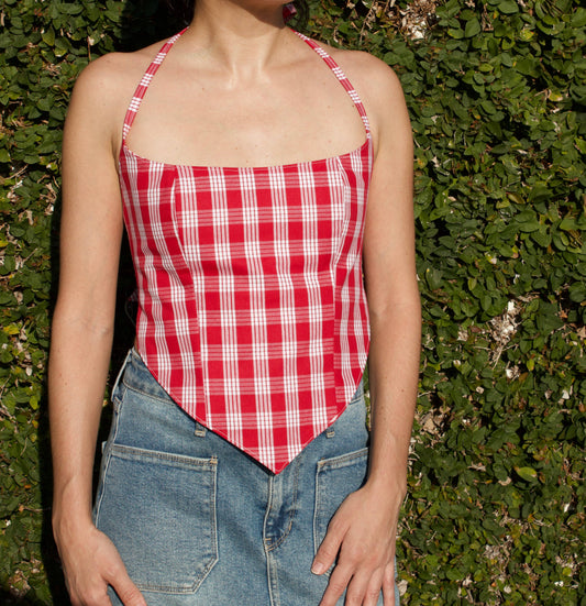 Palaka Bandana Halter Top - Scarf Tie Back