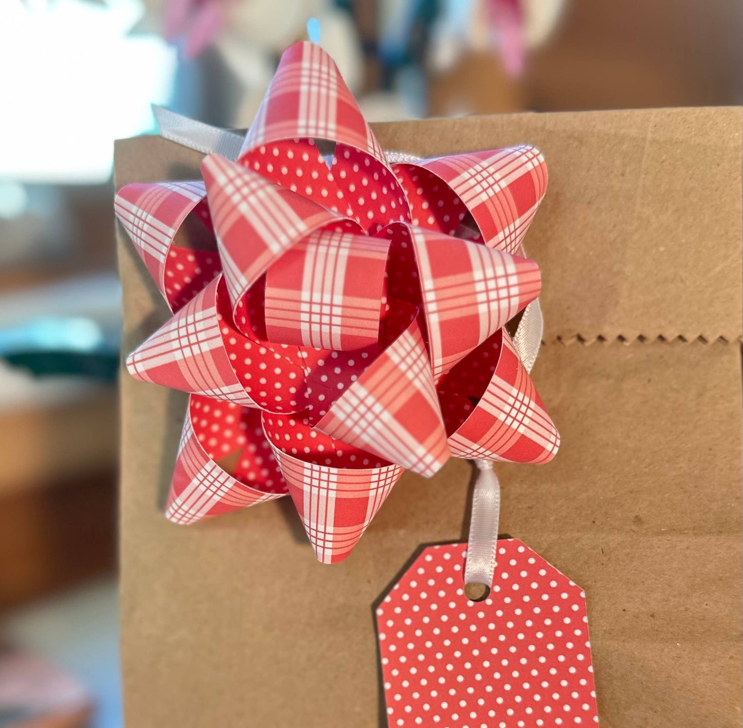 Handmade Paper Bows - Palaka or Polka Dots - Large