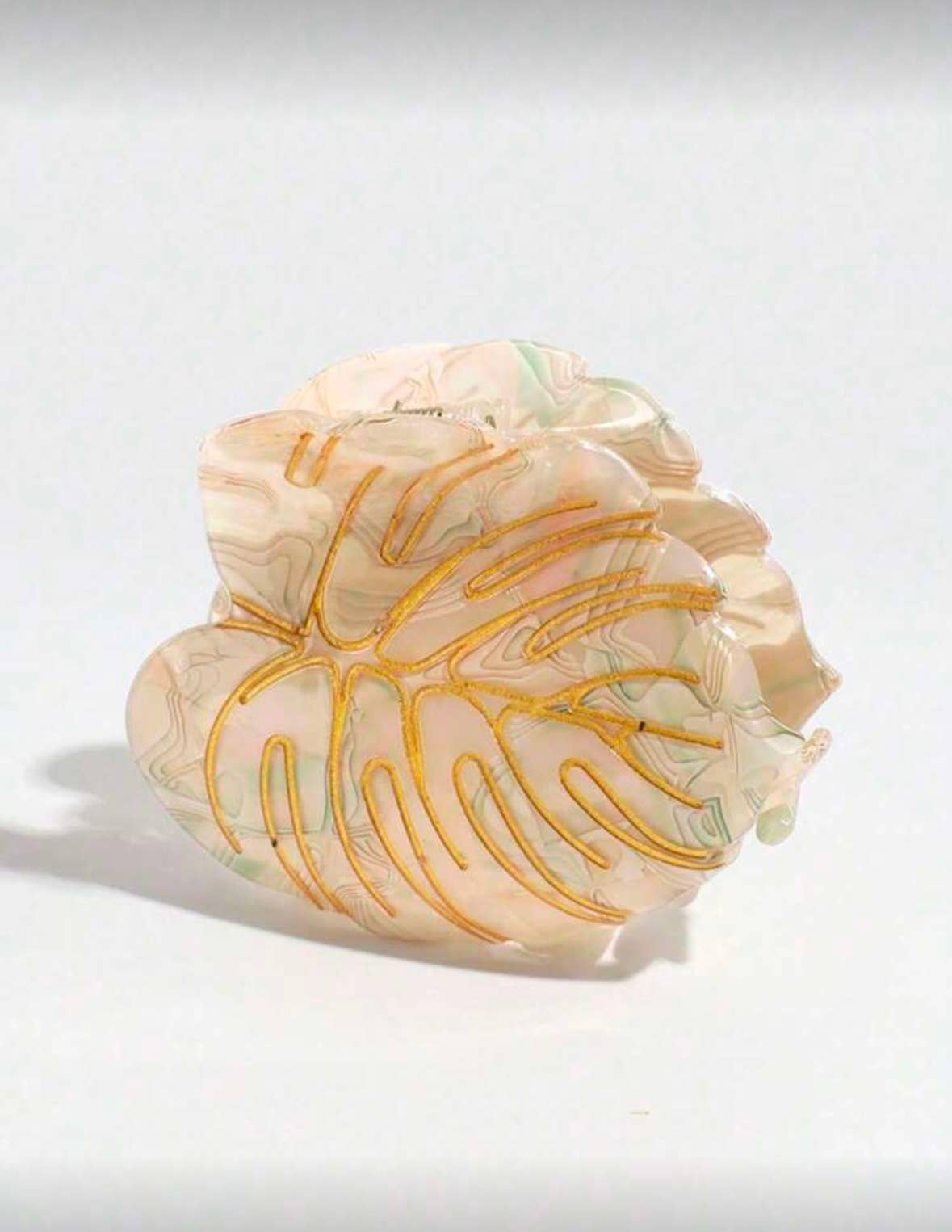 Monstera Gold Claw Clip