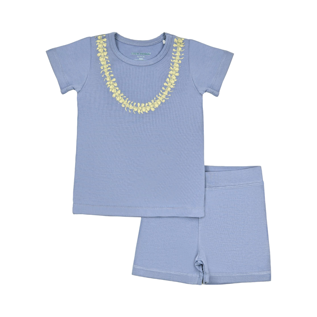 Lei Pua Kenikeni Short Bamboo Pajamas