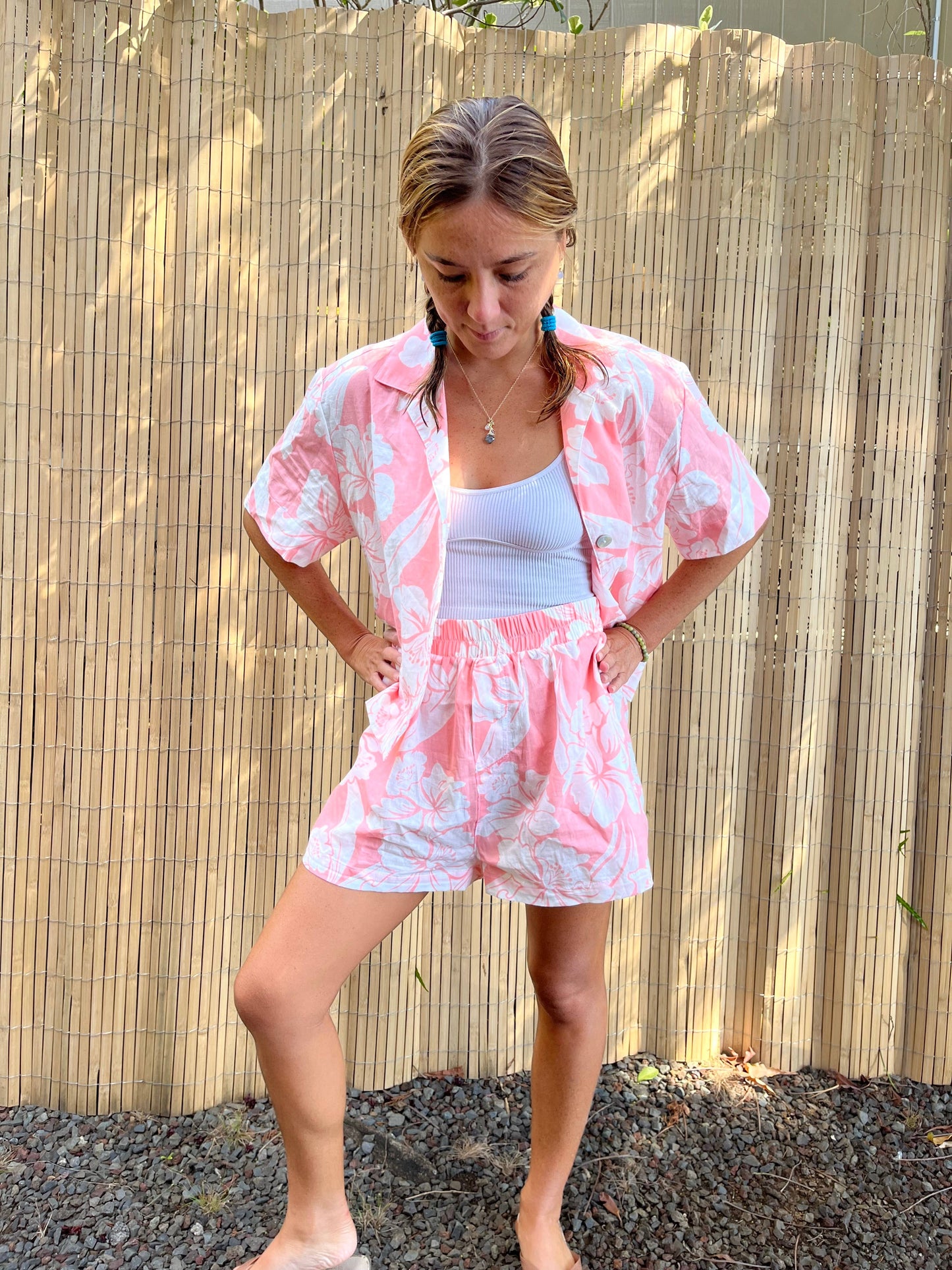 Womens Sustainable Button Up Shirt - Pink Orchid