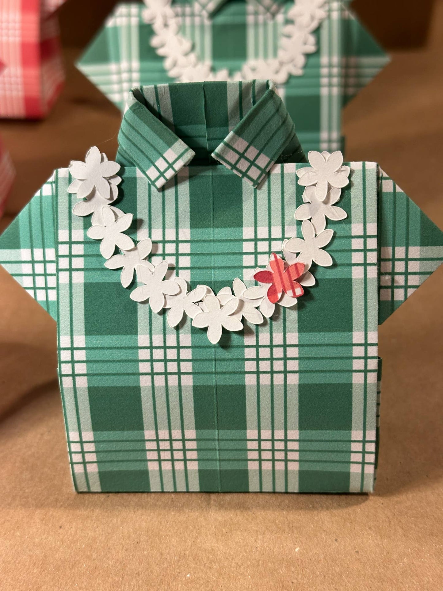 Handmade Origami Aloha Shirt Treat Gift  Boxes - Palaka
