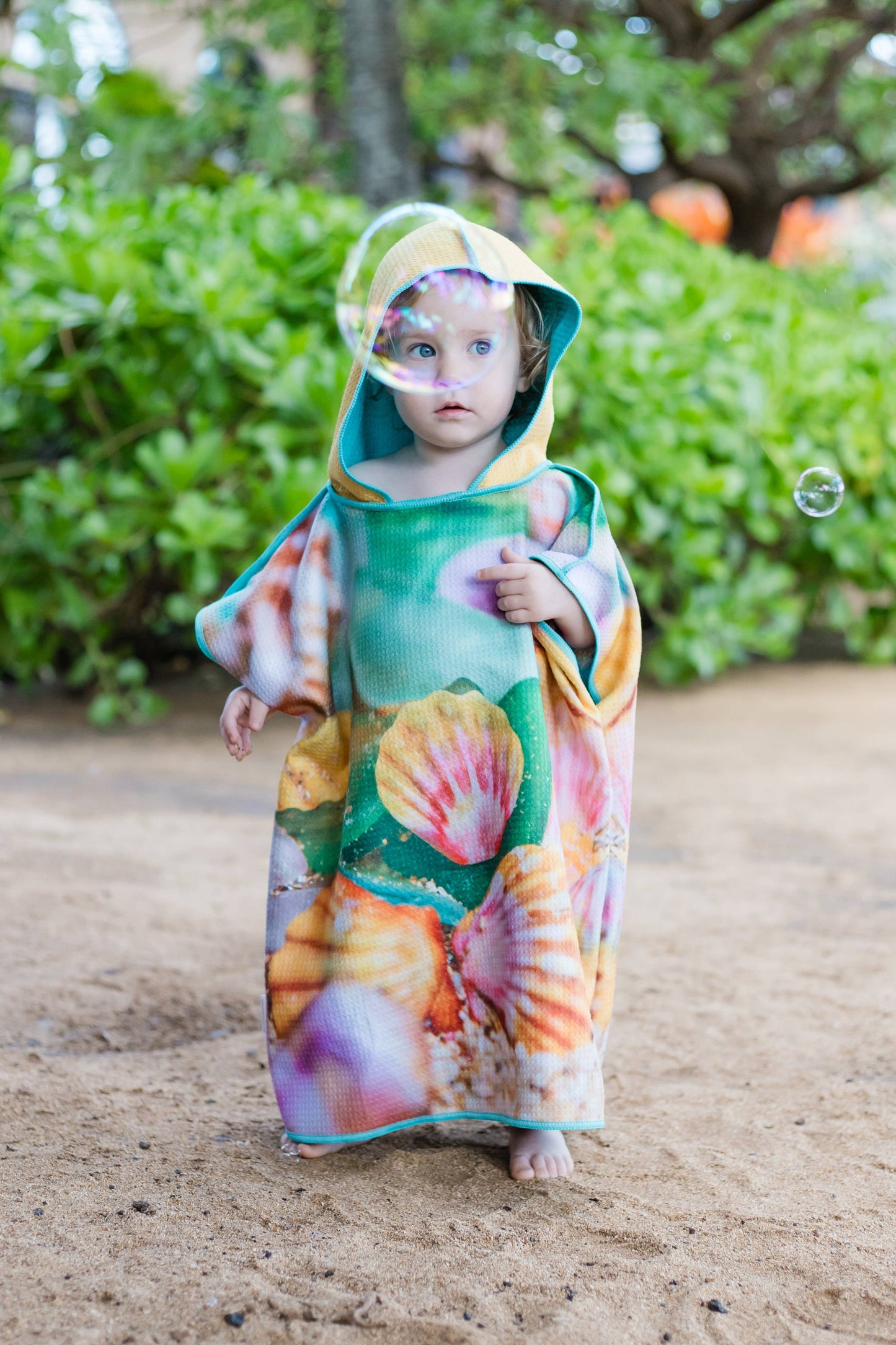 Hibiscus & Shells Toddler Poncho