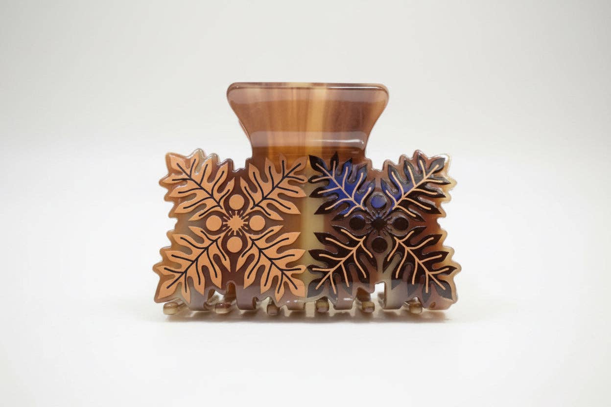 Ulu Quilt Brown Claw Clip