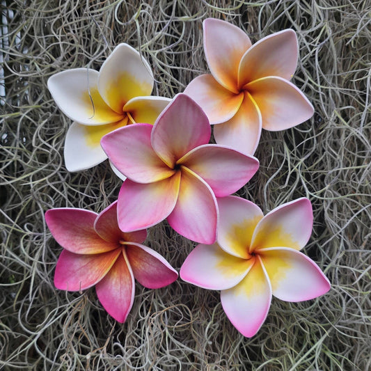 Large  Plumeria Foam Flower Hair Pick, Single Flower