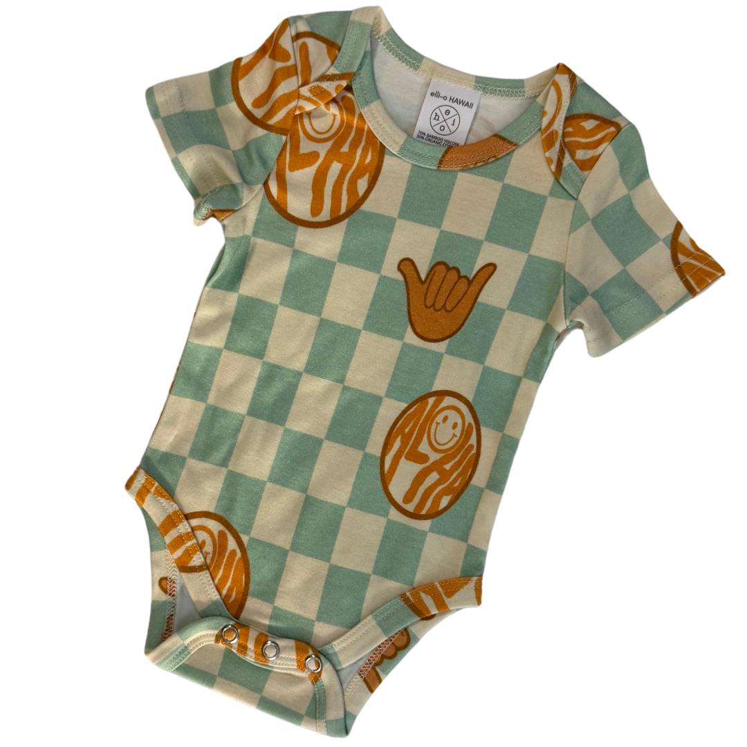 Classic Onesie - Checkered Mint Aloha