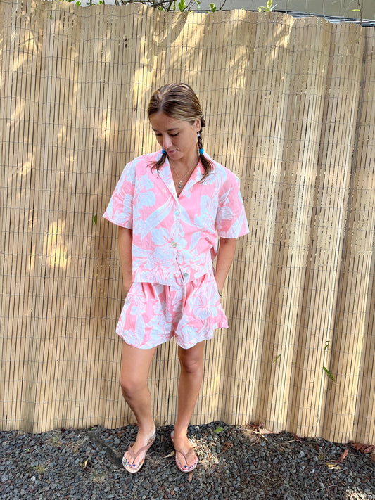 Womens Sustainable Button Up Shirt - Pink Orchid