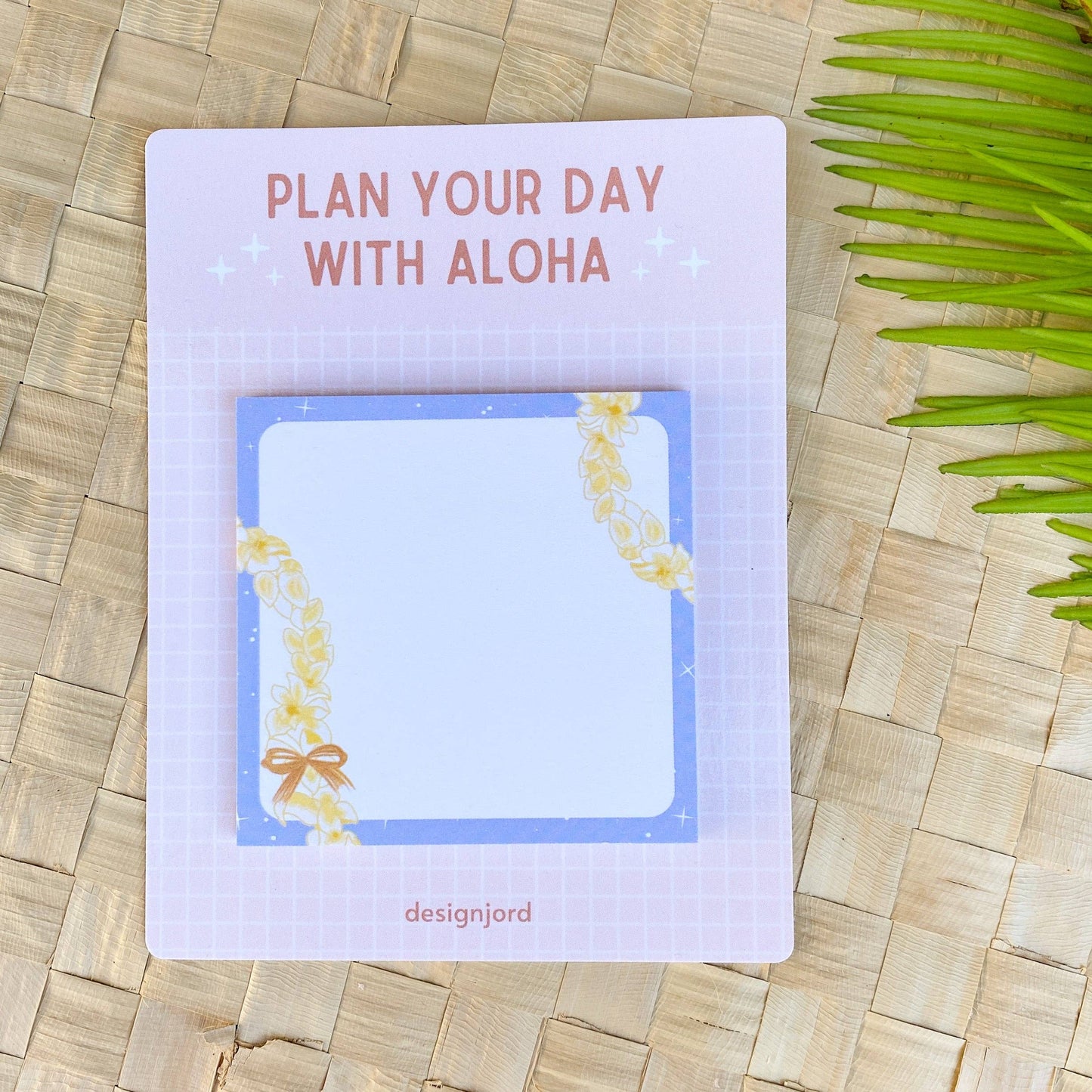 Blue Plumeria Lei Sticky Notes