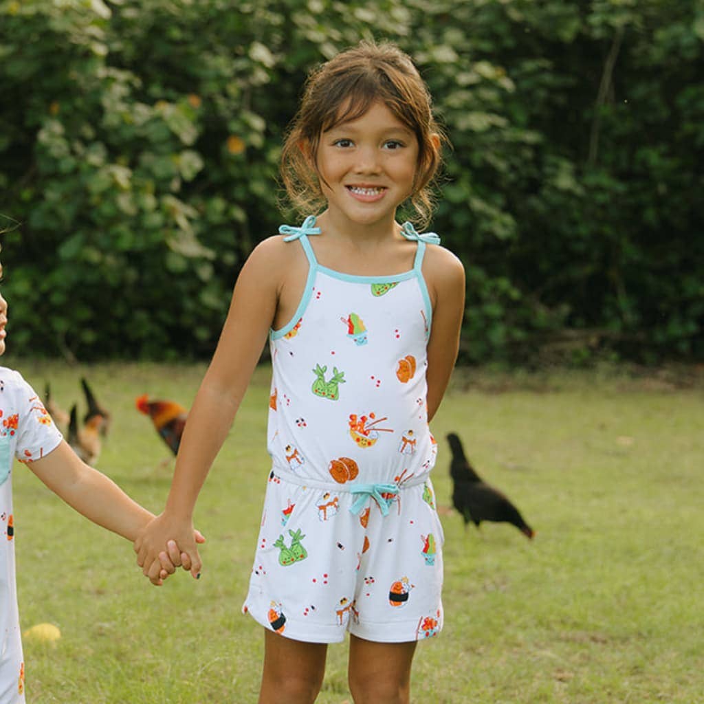 Island Mixed Plate Girls Shortie Bamboo Romper