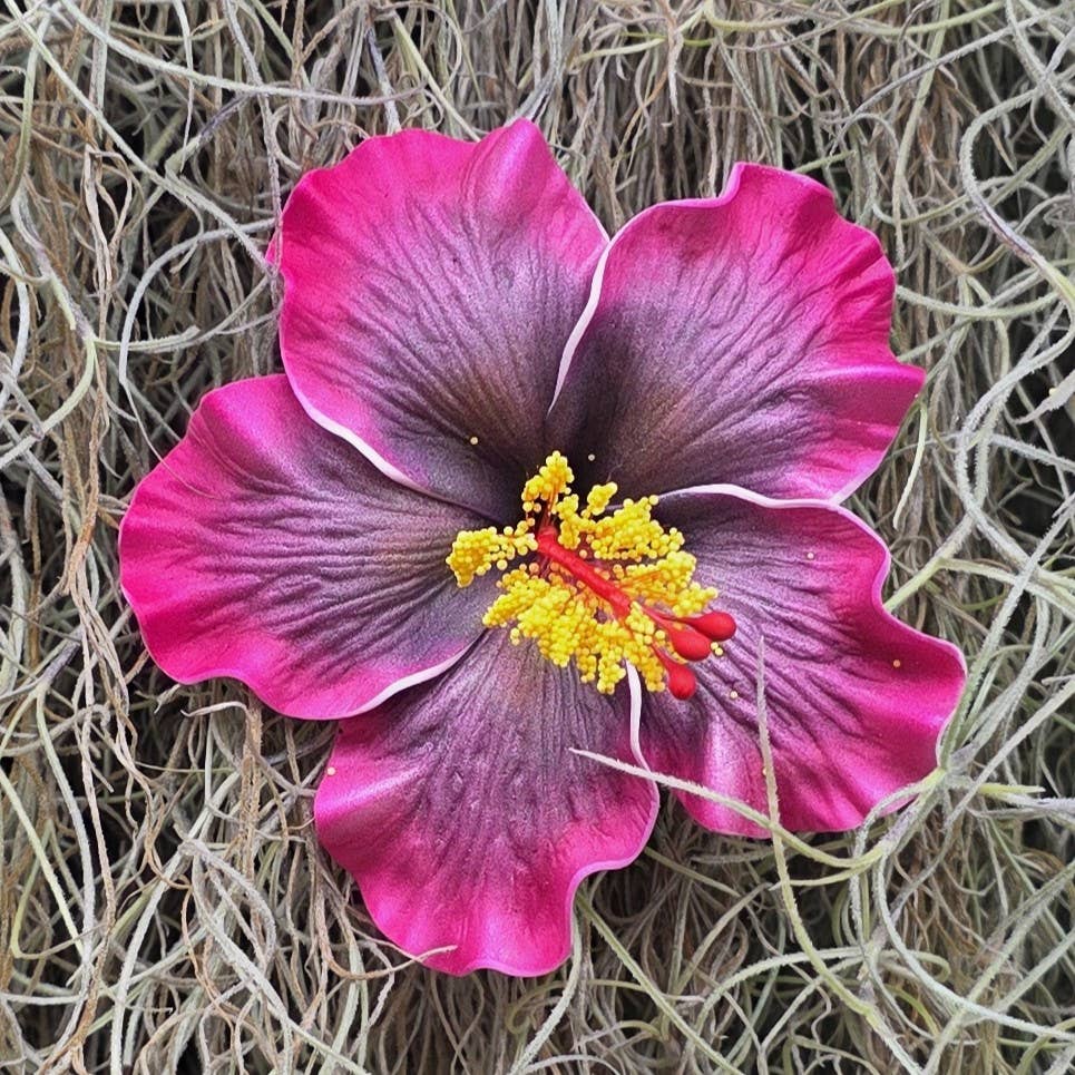 Medium Hibiscus Foam Flower Hair Pick, Single Flower