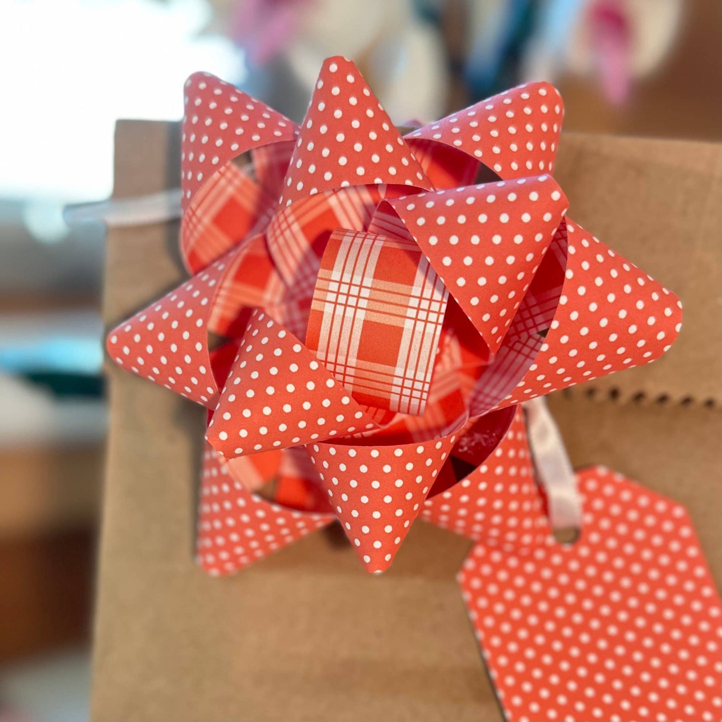 Handmade Paper Bows - Palaka or Polka Dots - Large
