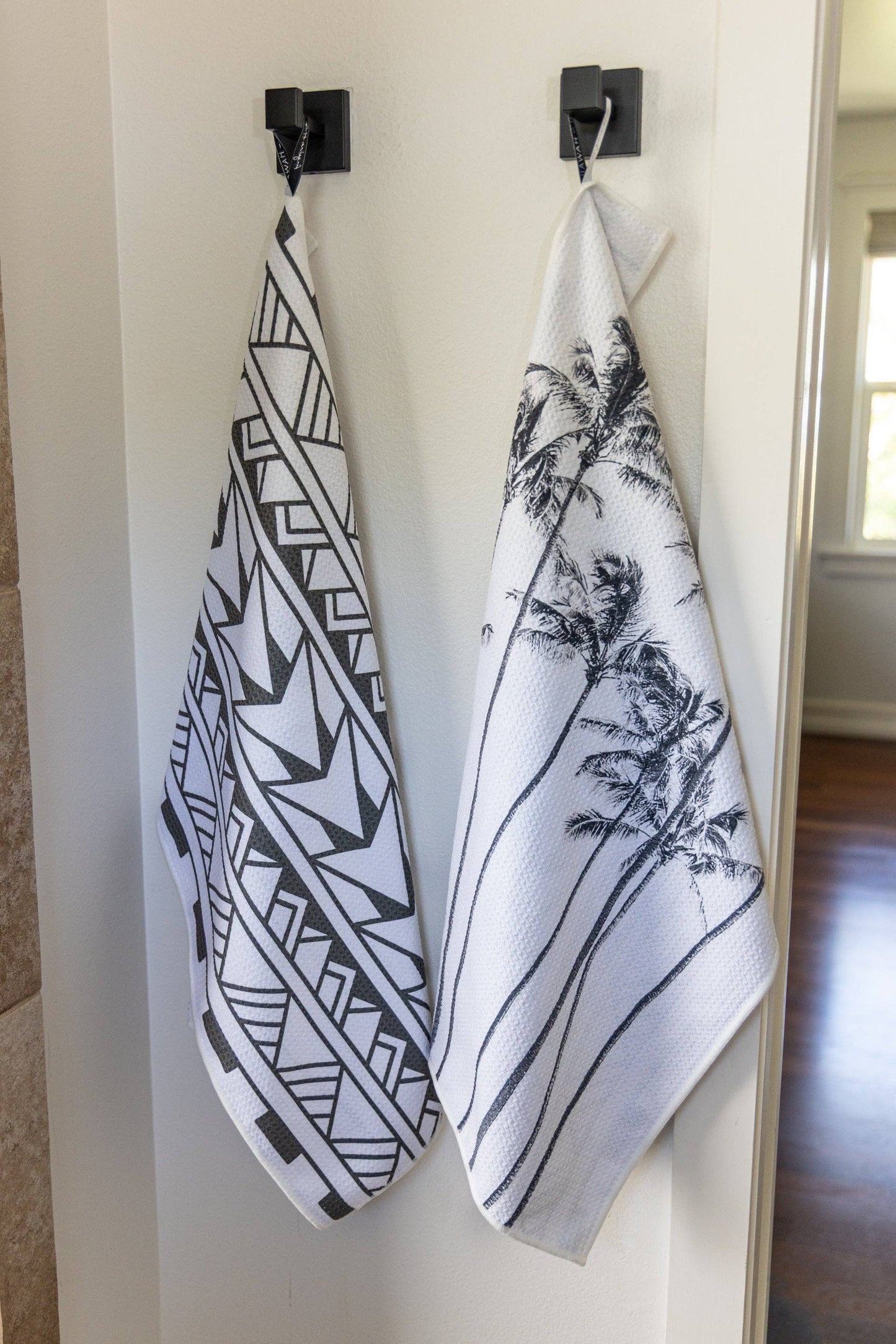 Black & White Palms & Tribal Tea Towel