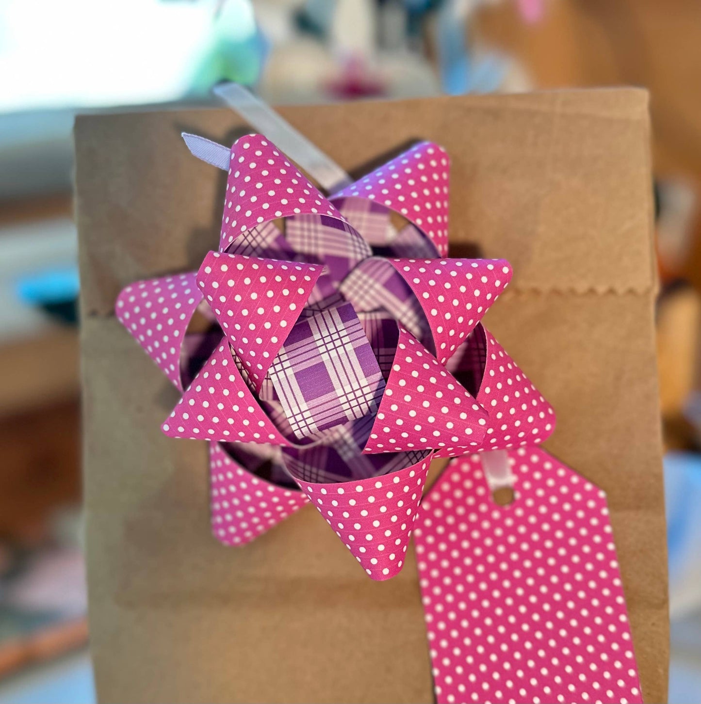 Handmade Paper Bows - Palaka or Polka Dots - Large
