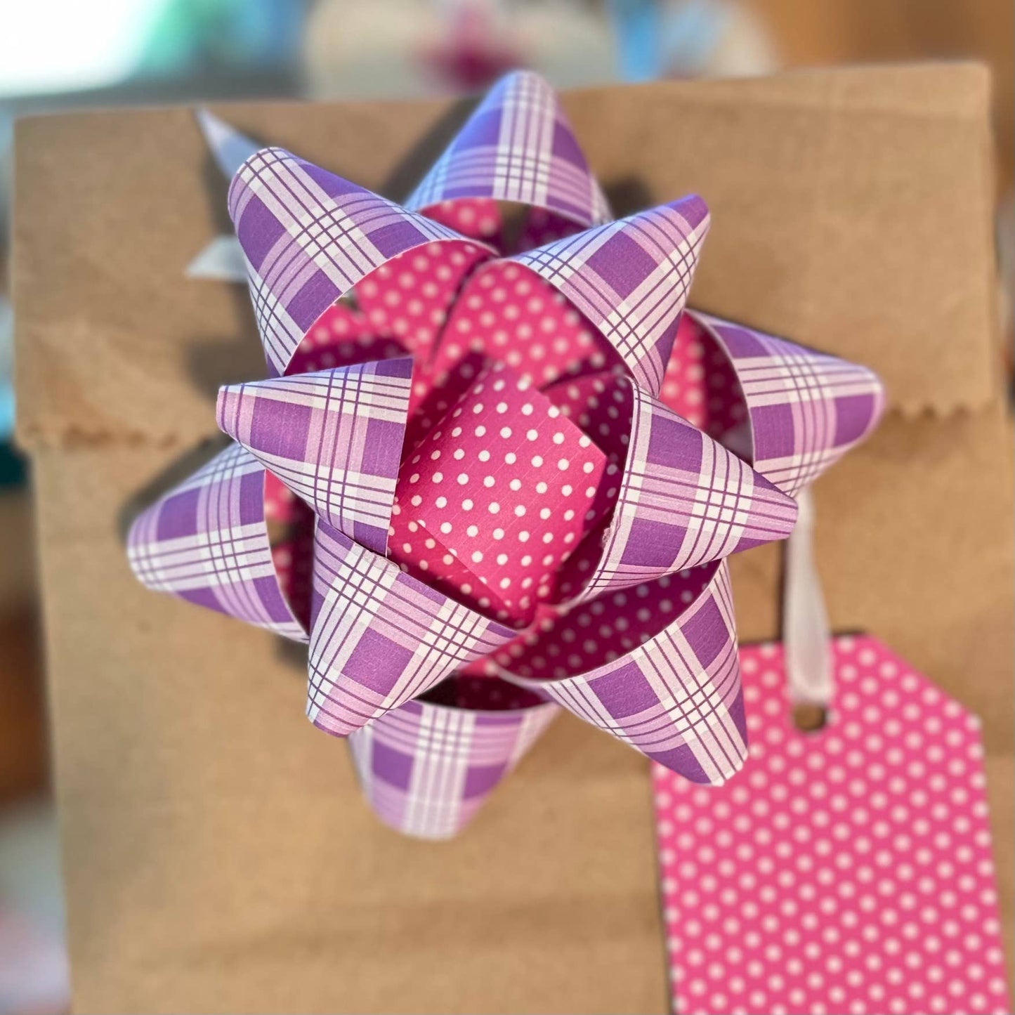 Handmade Paper Bows - Palaka or Polka Dots - Large