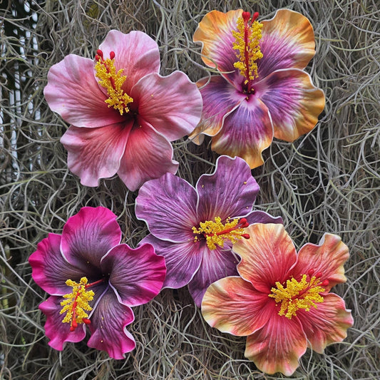 Medium Hibiscus Foam Flower Hair Pick, Single Flower