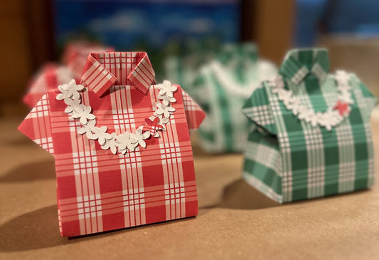 Handmade Origami Aloha Shirt Treat Gift  Boxes - Palaka