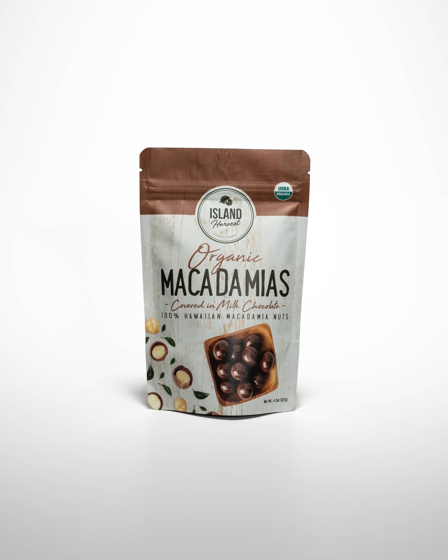 Organic Macadamias with Milk Chocolate (4.5oz)