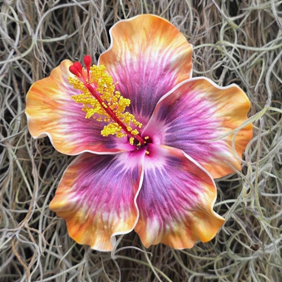 Medium Hibiscus Foam Flower Hair Pick, Single Flower